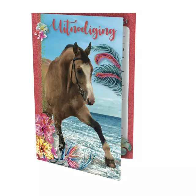 Een Uitnodiging paarden 17.5x12.2cm koop je bij Schellen Boek- en Kantoorboekhandel