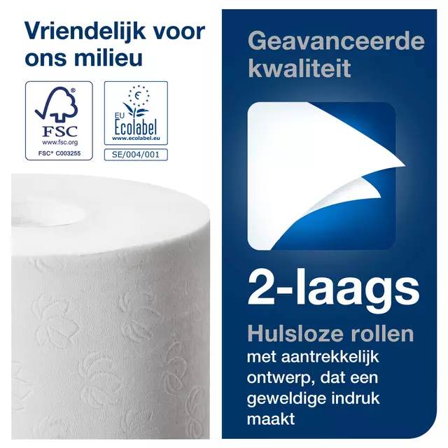 Een Toiletpapier Tork T7 advanced mid-size wit 472199 koop je bij All Office Kuipers BV
