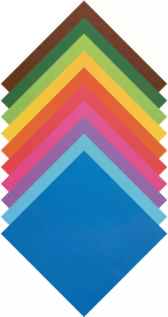 Een Origami papier Folia 70gr 15x15cm 500 vel assorti kleuren koop je bij De Joma BV