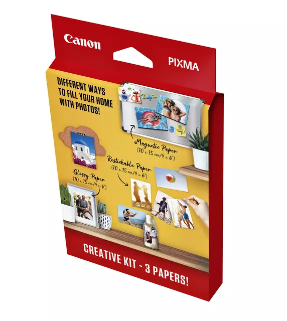 Een Fotopapier Canon creatieve kit met 3 soorten papier koop je bij Schellen Boek- en Kantoorboekhandel
