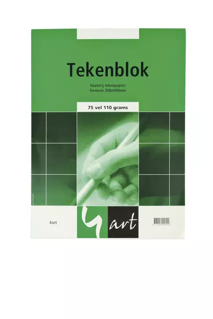 Een Tekenblok 4art 30x40 110gr koop je bij Topkantoor Repro Creatief