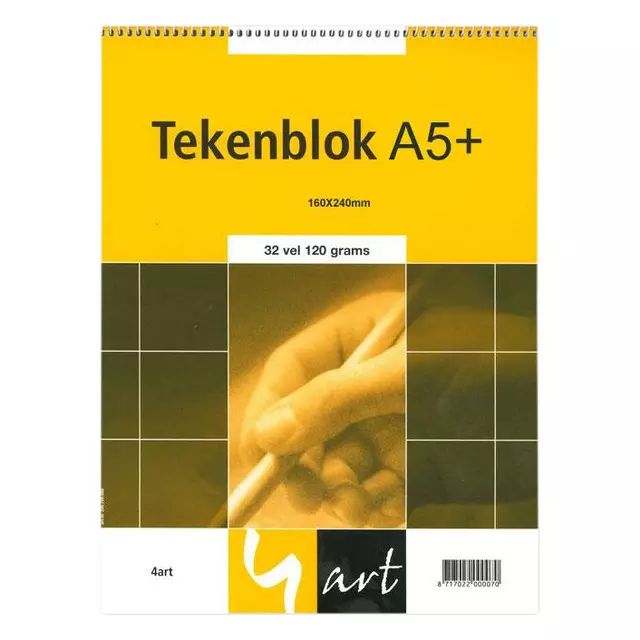 Een Tekenblok 4art A5 120gr geel koop je bij Topkantoor Repro Creatief