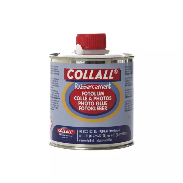 Een Rubbercement Collall 250ml + kwast koop je bij De Joma BV