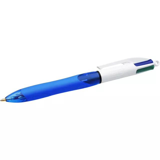 Balpen Bic 4kleuren grip medium blauw blister à 1 stuk