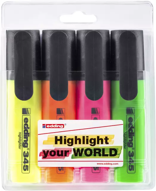 Een Markeerstift edding 345 2-5mm assorti set à 4 stuks koop je bij Supply Mij