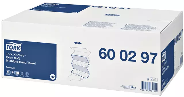 Een Essuie-mains Tork Xpress H2 Multifold Premium 600297 2 ép 100 pièces blanc koop je bij QuickOffice BV