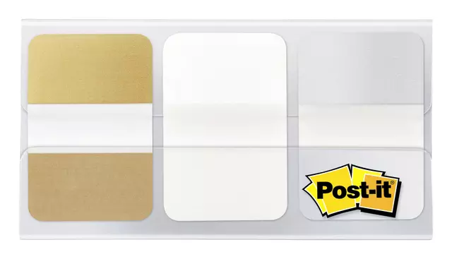 Een Indextabs 3M Post-it 686 25.4mmx38mm goud, wit & zilver koop je bij Sysdicom BV