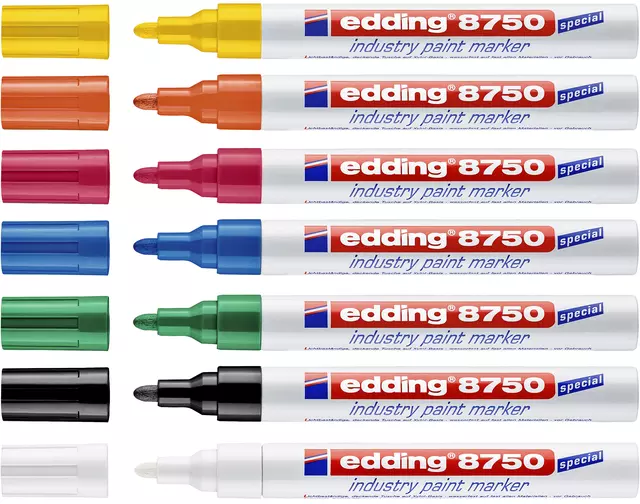 Een Viltstift edding 8750 lak rond 2-4mm blauw koop je bij All Office Kuipers BV