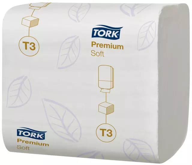 Een Toiletpapier Tork T3 gevouwen Premium Soft 2-laags 30x252vel 114273 koop je bij Sysdicom BV