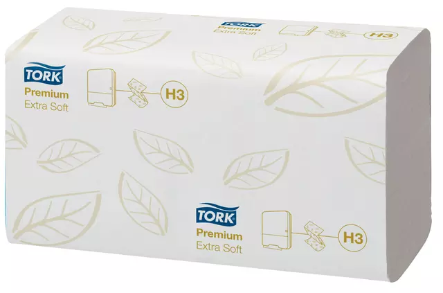 Een Handdoek Tork H3 Premium z-vouw 2lgs wit 100278 koop je bij All Office Kuipers BV