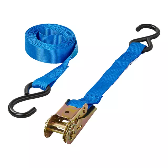 Een Spanband ProPlus blauw met ratel en 2 haken 5m koop je bij Company Supplies