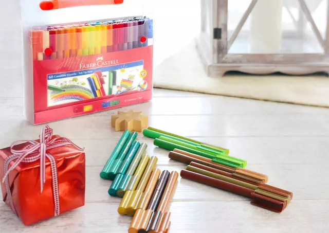 Een Kleurstiften Faber-Castell Connector assorti koffer à 60 stuks koop je bij WinkelVolWinkels