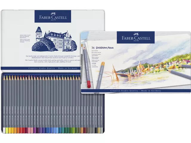 Een Kleurpotloden Faber-Castell Goldfaber aquarel assorti blik à 36 stuks koop je bij Sysdicom BV