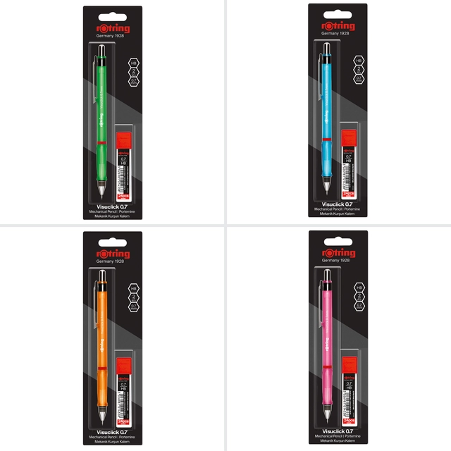 Een Vulpotlood rOtring Visuclick 2B 0.7mm assorti koop je bij Quality Office Supplies