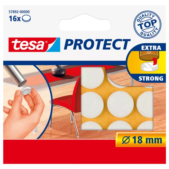 Een Beschermvilt tesa® Protect anti-kras Ø18mm wit 12 stuks koop je bij Kantoorboekhandel Van Atten