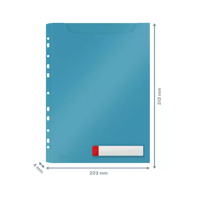 Een Insteekmap U-model Leitz Cosy harmonica A4 met perforatiestrip PP blauw koop je bij Topkantoor Repro Creatief