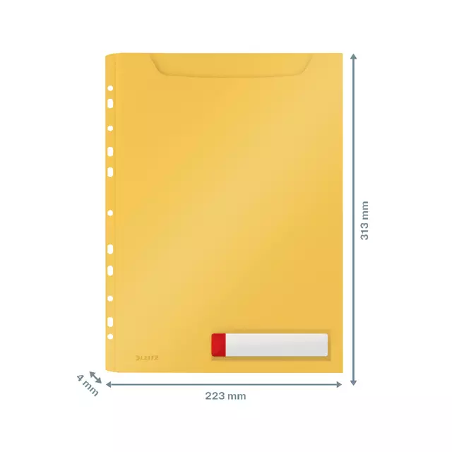 Buy your Insteekmap U-model Leitz Cosy harmonica A4 met perforatiestrip PP geel at QuickOffice BV