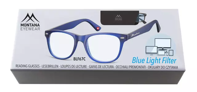 Een Leesbril Montana +1.00dpt blue light filter blauw koop je bij All Office Kuipers BV