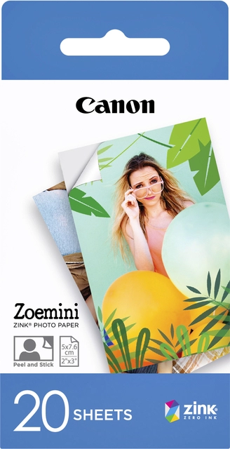 Een Fotopapier Canon Zoemini ZP-2030 20vel koop je bij De Joma BV