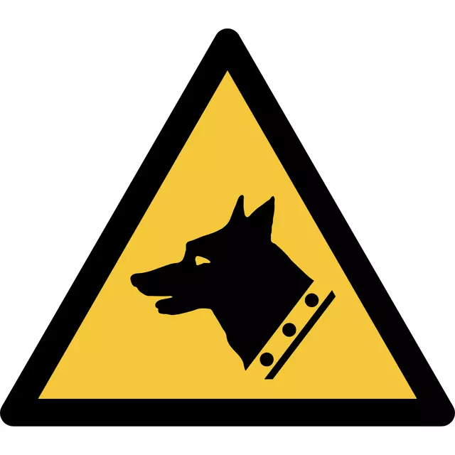 Een Pictogram bordje Djois Waarschuwing: waakhond 200 x 176 mm Geel koop je bij De Joma BV