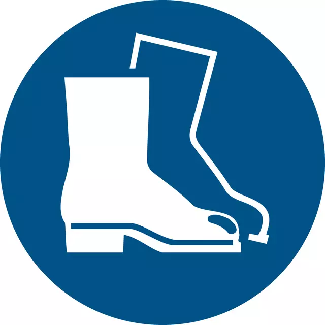 Pictogram bordje Djois Veiligheidsschoenen verplicht Ø 200mm Blauw