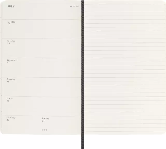 Een Agenda 2024 Moleskine 12M Planner Weekly 7dag/1pagina large 130x210mm soft cover black koop je bij Draais.com