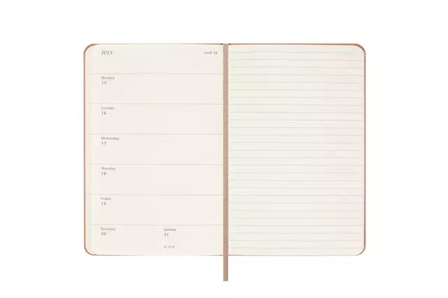 Een Agenda 2024 Moleskine 12M Planner Weekly 7dag/1pagina pocket 90x140mm hard cover sand brown koop je bij Draais.com