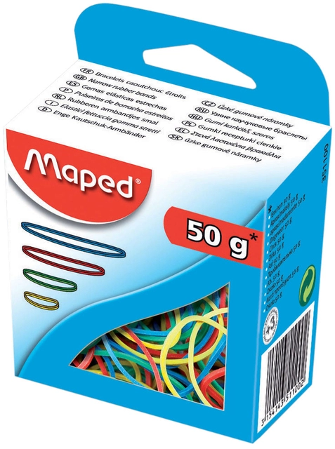 Een Elastiekjes Maped kleur 50gr koop je bij All Office Kuipers BV