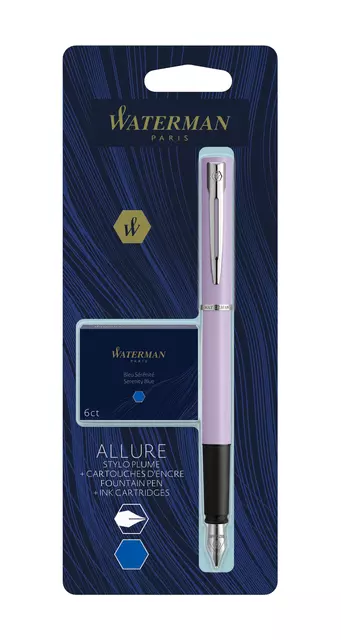 Een Vulpen Waterman Allure assorti pastel + inktpatronen Blauw koop je bij Scheepstra Drachten