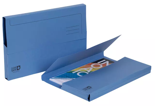 Een Pocketmap Exacompta Clean'Safe A4 400gr blauw koop je bij All Office Kuipers BV