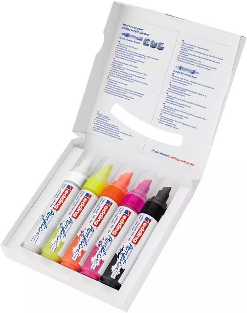 Een Acrylmarker edding e-5000 breed neon assorti koop je bij All Office Kuipers BV