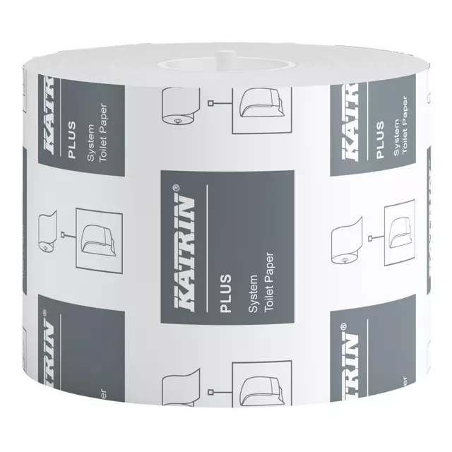 Een Toiletpapier Katrin Plus System 2-laags 800vel 36rollen wit koop je bij De Joma BV