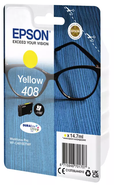 Een Inktcartridge Epson T09J440 408 geel koop je bij All Office Kuipers BV