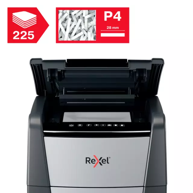 Een Papiervernietiger Rexel Optimum Auto 225X 4x26mm koop je bij All Office Kuipers BV