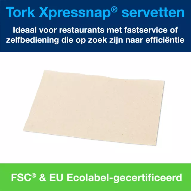 Een Servetten Tork Xpressnap® 1/2 vouw 2-laags 1000st naturel 12880 koop je bij De Rijk Kantoorshop