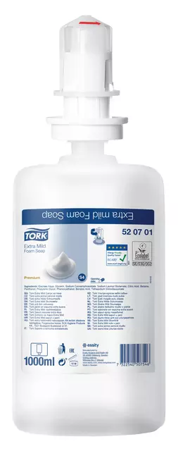 Een Handzeep Tork S4 foam extra mild allergievriendelijk 1000ml 520701 koop je bij De Joma BV