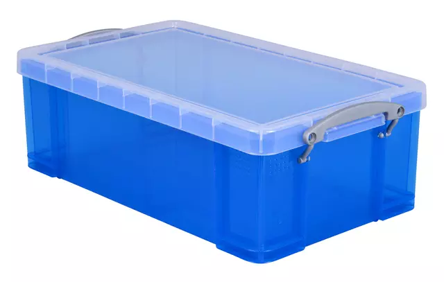 Een Opbergbox Really Useful 12 liter 465x270x150mm transparant blauw koop je bij Sysdicom BV