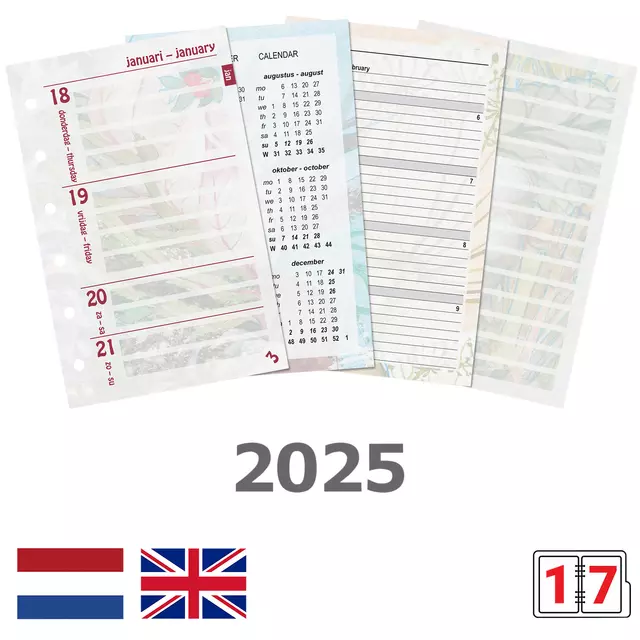 Een Agendavulling 2025 Kalpa Pocket bloemen 7dagen/2pagina's koop je bij De Joma BV
