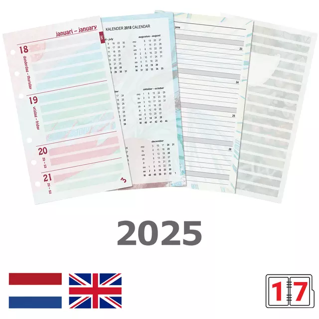 Een Agendavulling 2025 Kalpa Personal bloemen 7dagen/2pagina's koop je bij De Joma BV