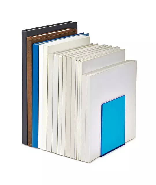 Een Boekensteun MAUL 10x10x13cm acryl set 2 neon blauw transparant koop je bij De Joma BV