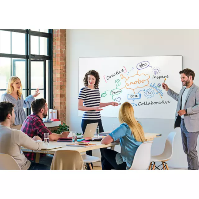 Een Whiteboard Nobo Impression Pro Widescreen 87x155cm emaille koop je bij Friese Schrijfkamer