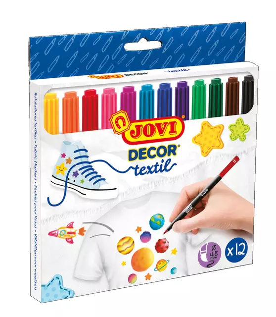 Een Textielstift Jovi assorti set à 12 stuks koop je bij Sysdicom BV