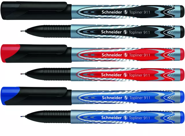 Een Fineliner Schneider Topliner 911 0.4mm blauw koop je bij Schellen Boek- en Kantoorboekhandel