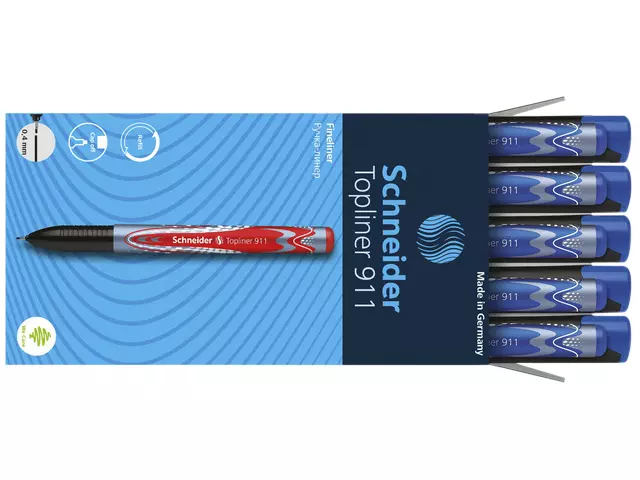 Een Fineliner Schneider Topliner 911 0.4mm blauw koop je bij Kantoorboekhandel Van Atten