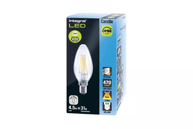 Een Ledlamp Integral E14 2700K warm wit 4.5W 250lumen koop je bij All Office Kuipers BV
