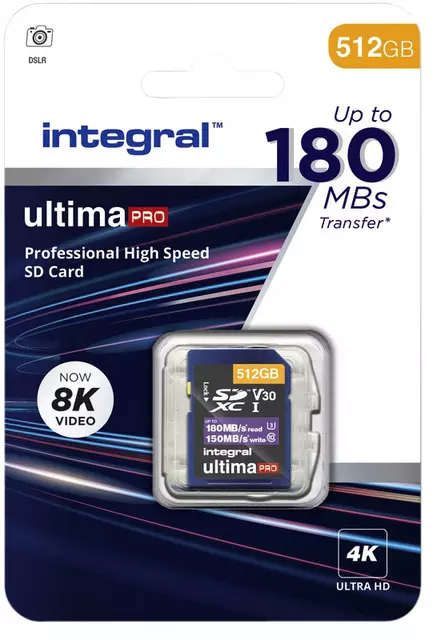 Een Geheugenkaart Integral SDXC 512GB koop je bij De Joma BV