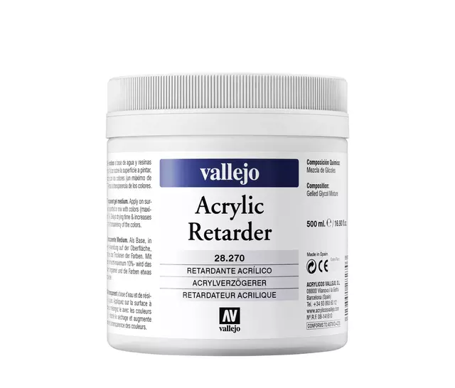 Een Acrylverf Acrylicos Vallejo 500ml Retarder medium koop je bij Topkantoor Repro Creatief