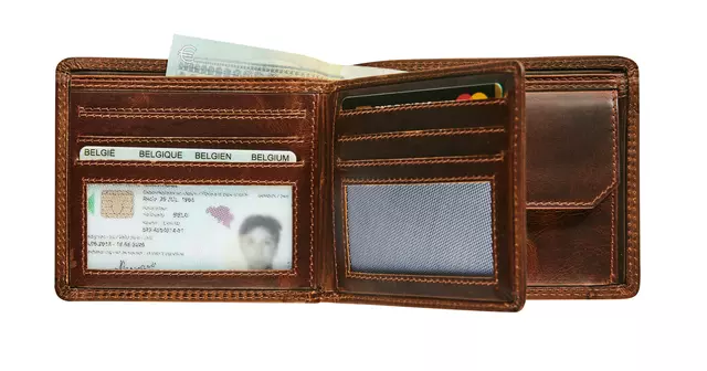 Een Portemonee Maverick The Original met kleingeldvak RFID leer bruin koop je bij QuickOffice BV