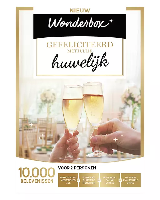 Een WONDERBOX GEFELICITEERD MET JULLIE HUWELIJK koop je bij Kwantinex