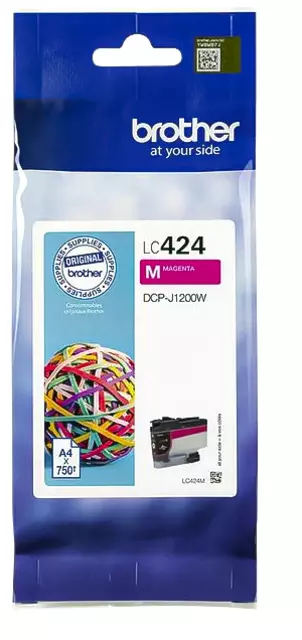 Inktcartridge Brother LC-424M rood